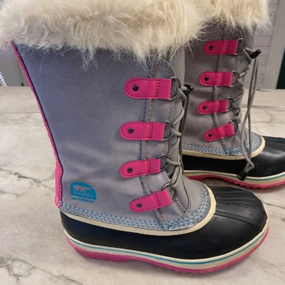 Sorel Womens Joan Of Arctic NY1858-060 Gray Pink Winter Duck Boots Size 38 - Picture 2 of 6
